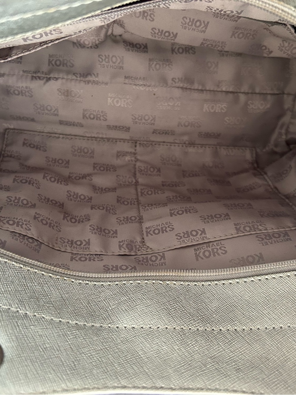 Michael Kors Metallic Silver Saffiano Tote with Matching Wallet - Picture 11 of 16